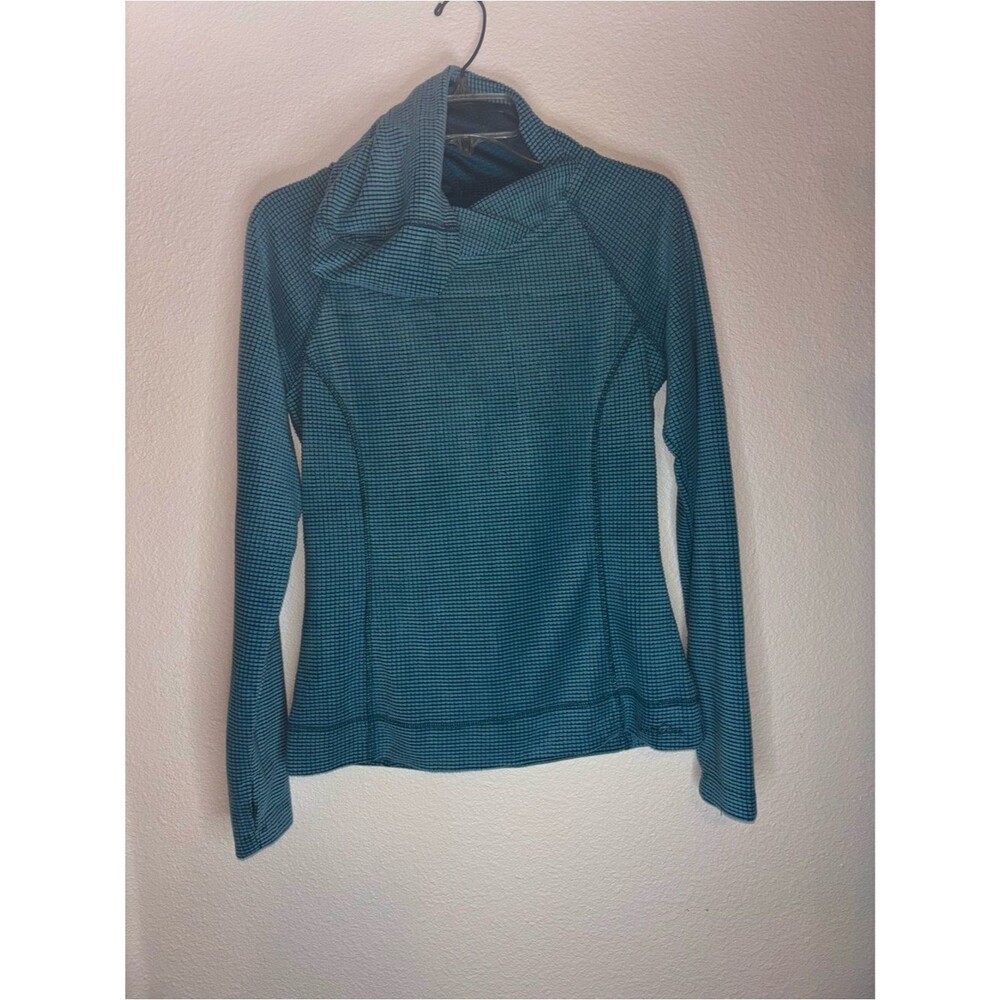 Eddie Bauer Grid Fleece Women's Pullover Sweater Running Top Hooded Small S